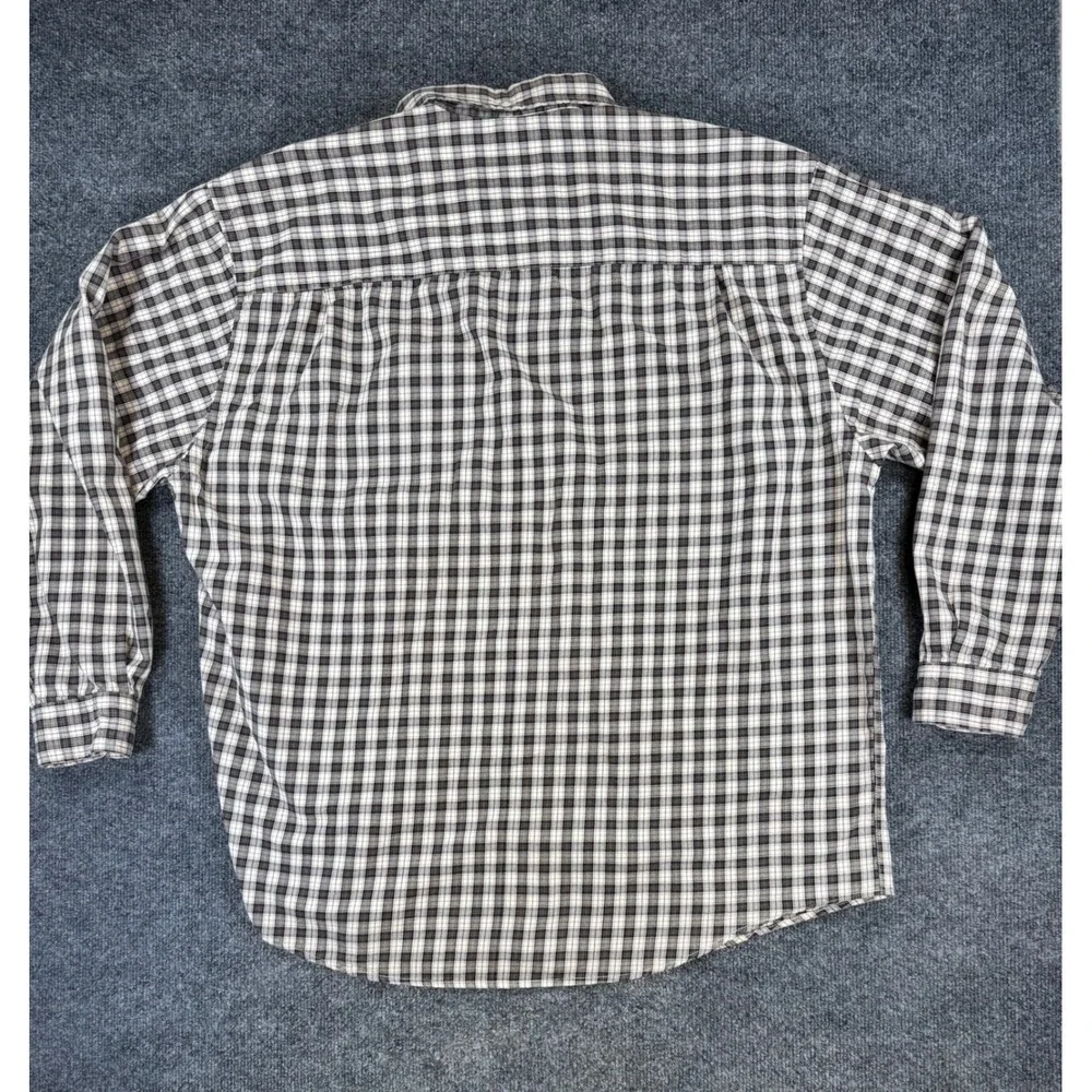 Eddie Bauer Mens XL Plaid Button Down Shirt Brown Tan Long Sleeve‎ 100% Cotton